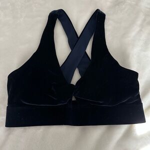 Fabletics Black Supportive Bra with Crossed Straps